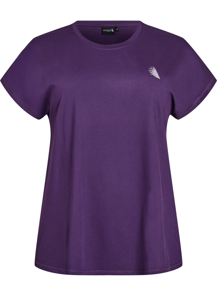 T-shirt de sport couleur unie, Violet, Packshot image number 0