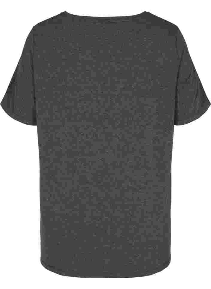Zwangerschaps t-shirt in katoen met korte mouwen , Dark Grey Melange, Packshot image number 1