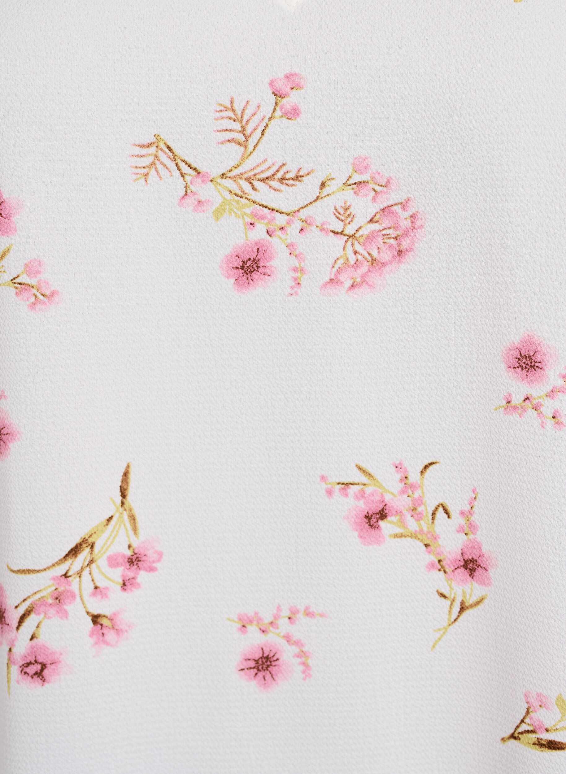 ZizziTop met print en V-hals, Wit, Packshot image number 2