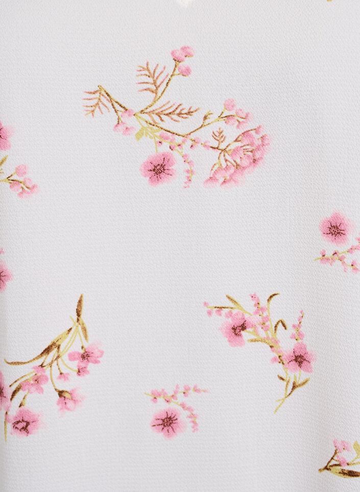 Top met print en V-hals, Wit, Packshot image number 2