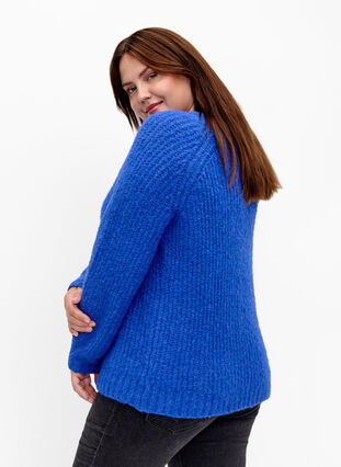 Pull en tricot avec de la laine et des manches raglan, Princess Blue, Model image number 1