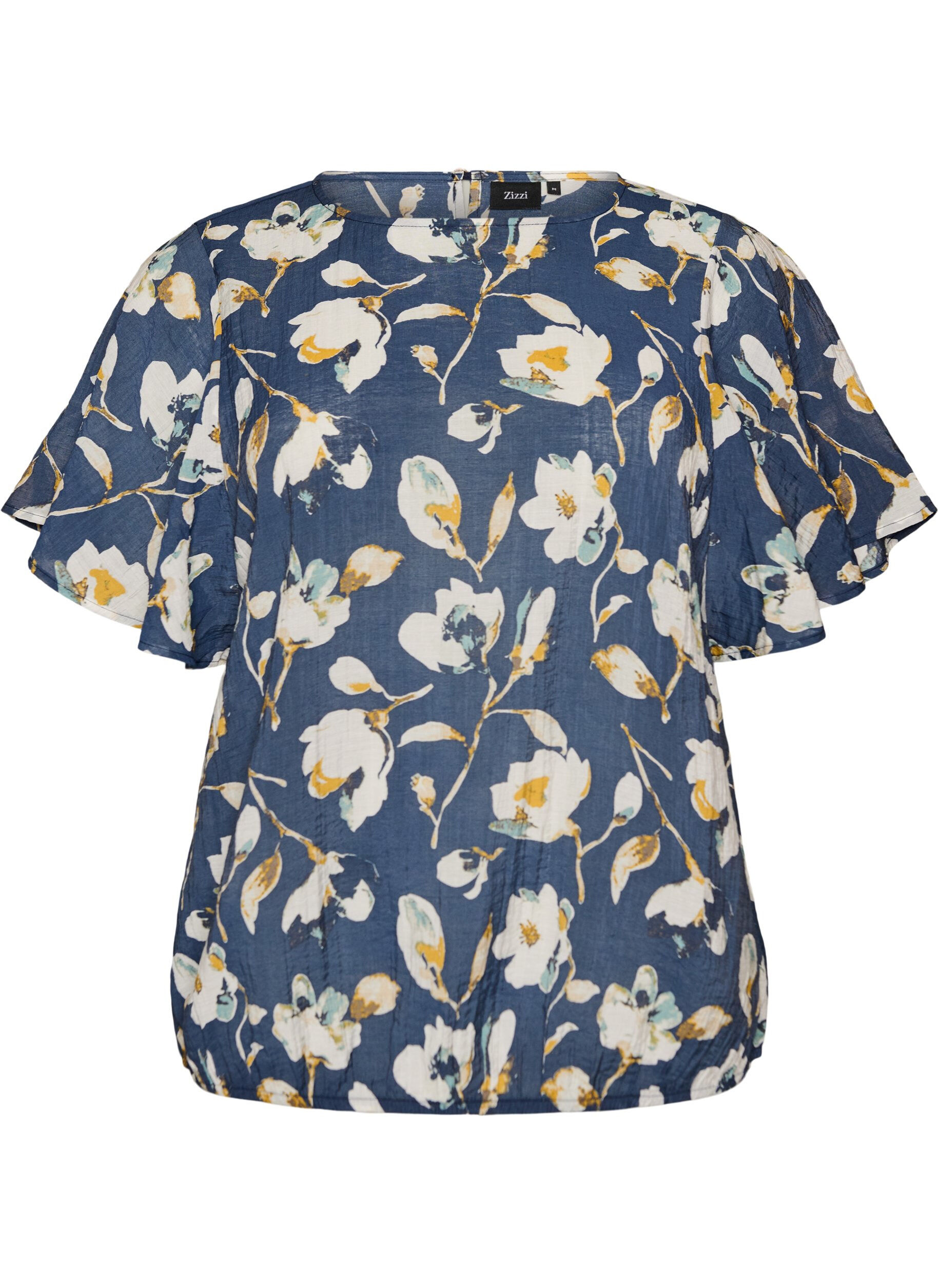 ZizziBlouse coupe ballon avec manches papillon, Bleu, Packshot image number 0