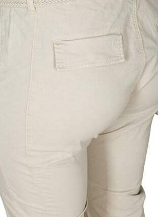 Pantacourt en coton avec ceinture , Sand, Packshot image number 3