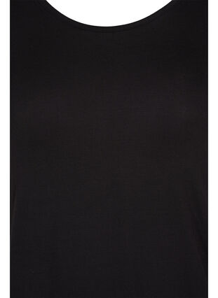 Robe en viscose à manches courtes avec détail au dos, Black, Packshot image number 2
