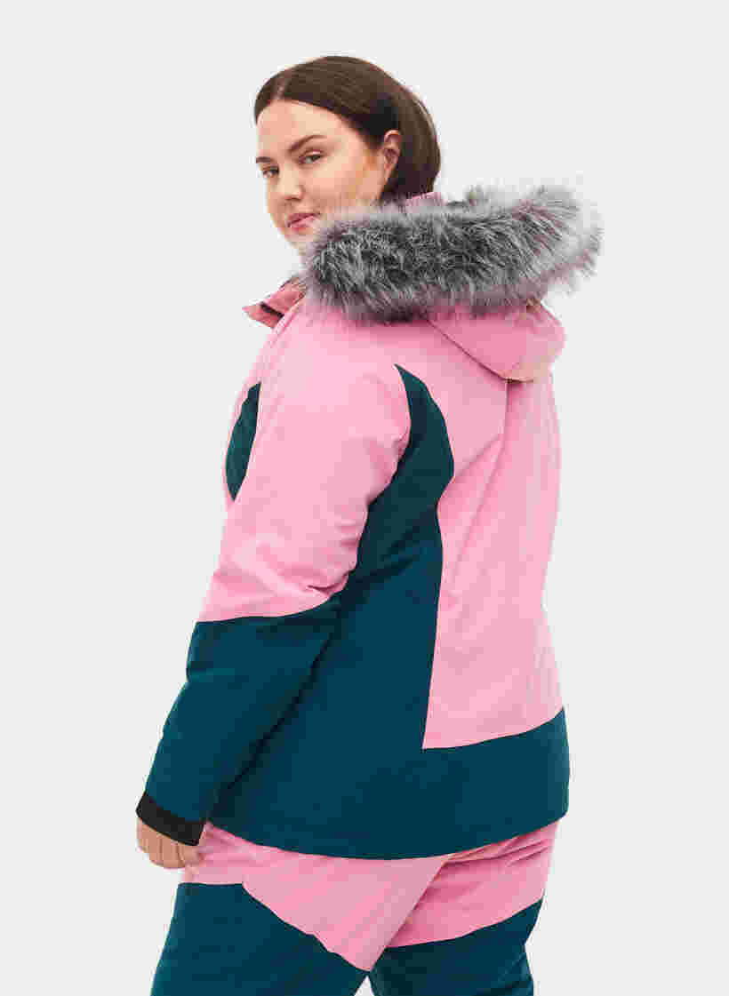 Veste de ski avec capuche détachable, Sea Pink Comb, Model image number 1