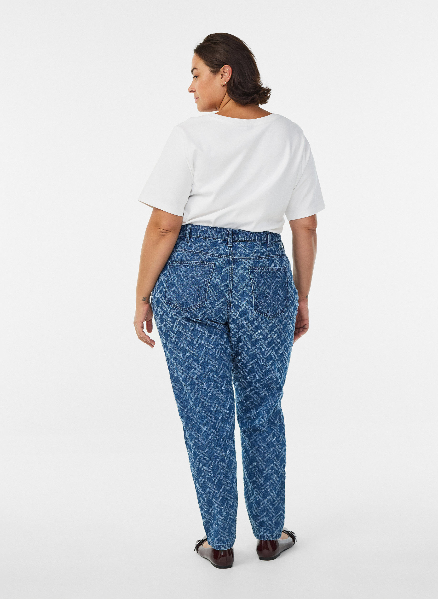 Zizzi Jean Mille &agrave; motif textur&eacute;, Bleu, Model image number 1