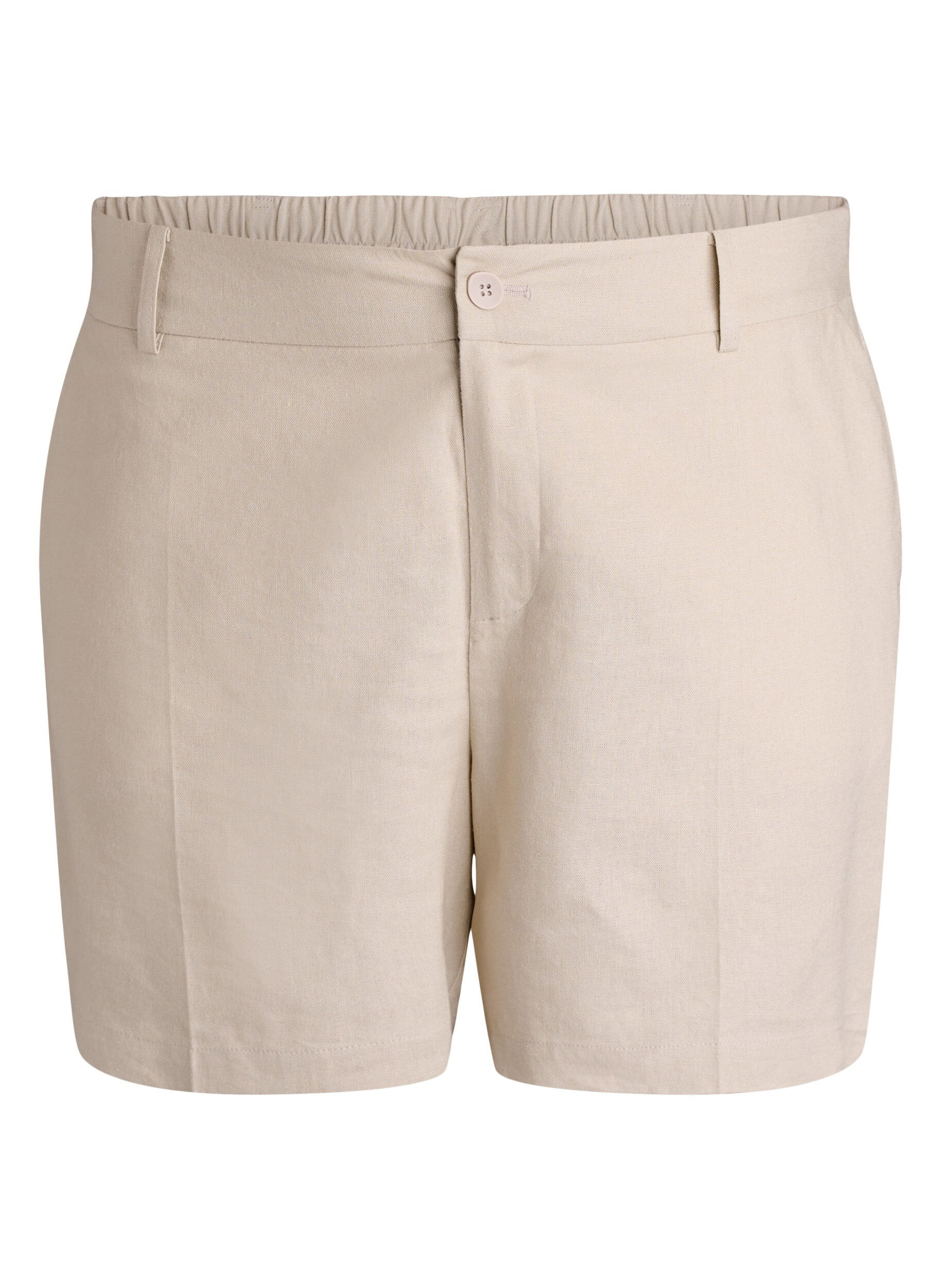 Bermuda shorts met hoge taille in linnen en viscose