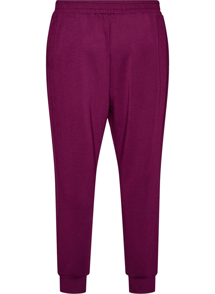 Pantalon en jersey taille haute avec poches, Violet, Packshot image number 1