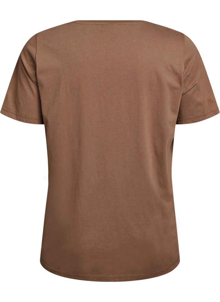 T-shirt met print, Bruin, Packshot image number 1