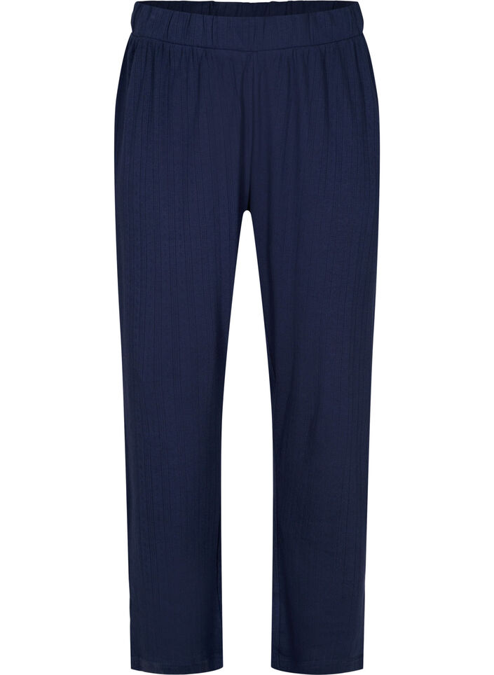 Pantalon de pyjama en coton avec motif, Navy Blazer, Packshot image number 0