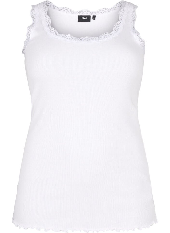 Haut &agrave; dentelle, Blanc, Packshot image number 0