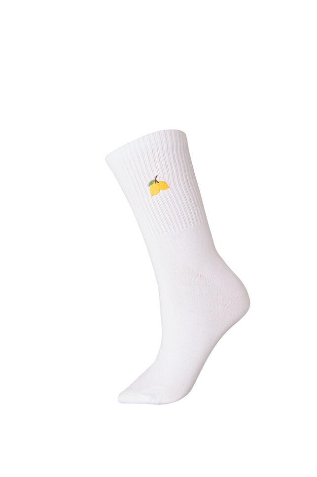Chaussettes en coton &agrave; motifs, Blanc, Packshot image number 0