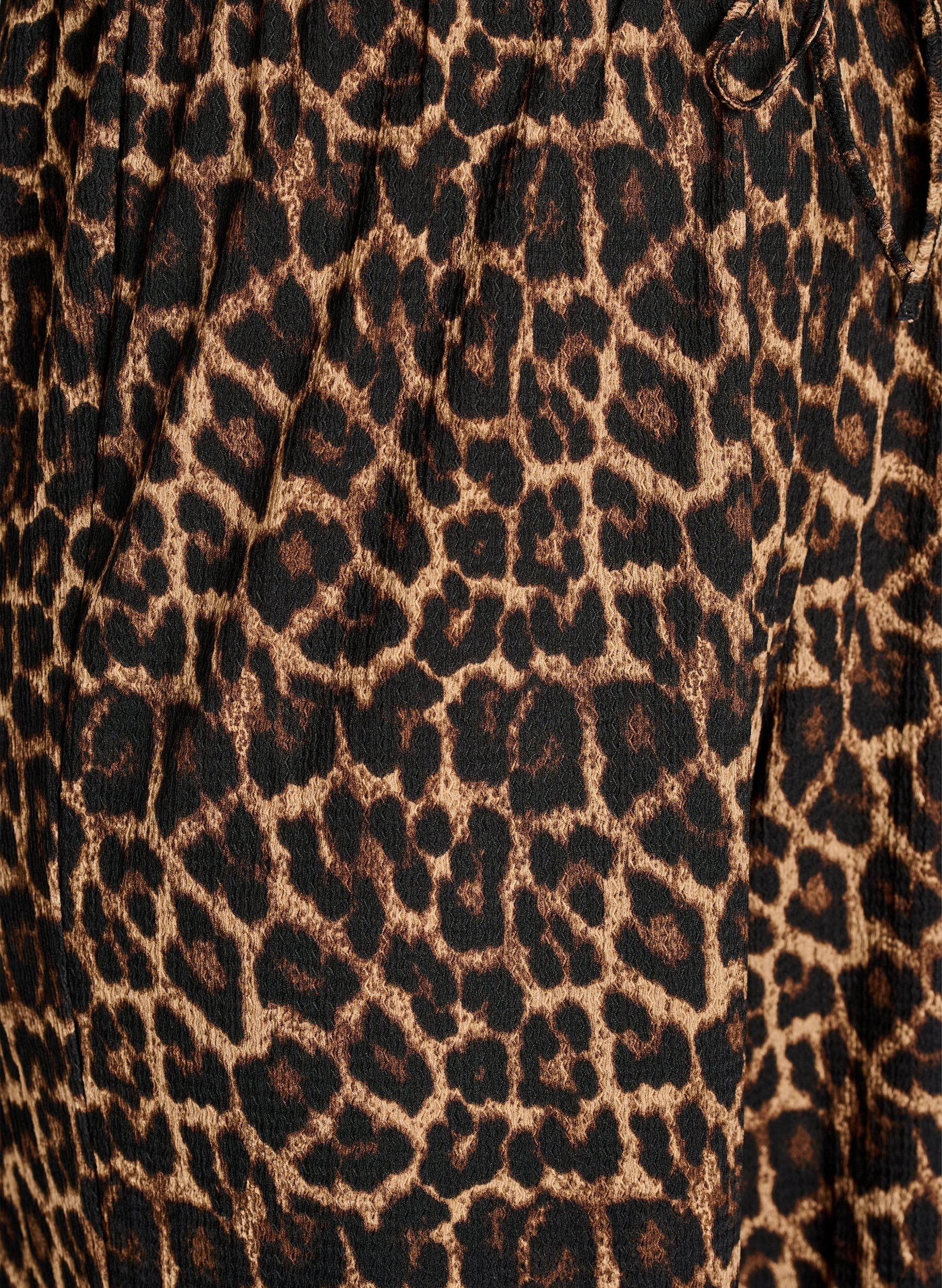 ZizziBroek met wijde pijpen in een licht gestructureerde stof, Zwart, Packshot image number 2