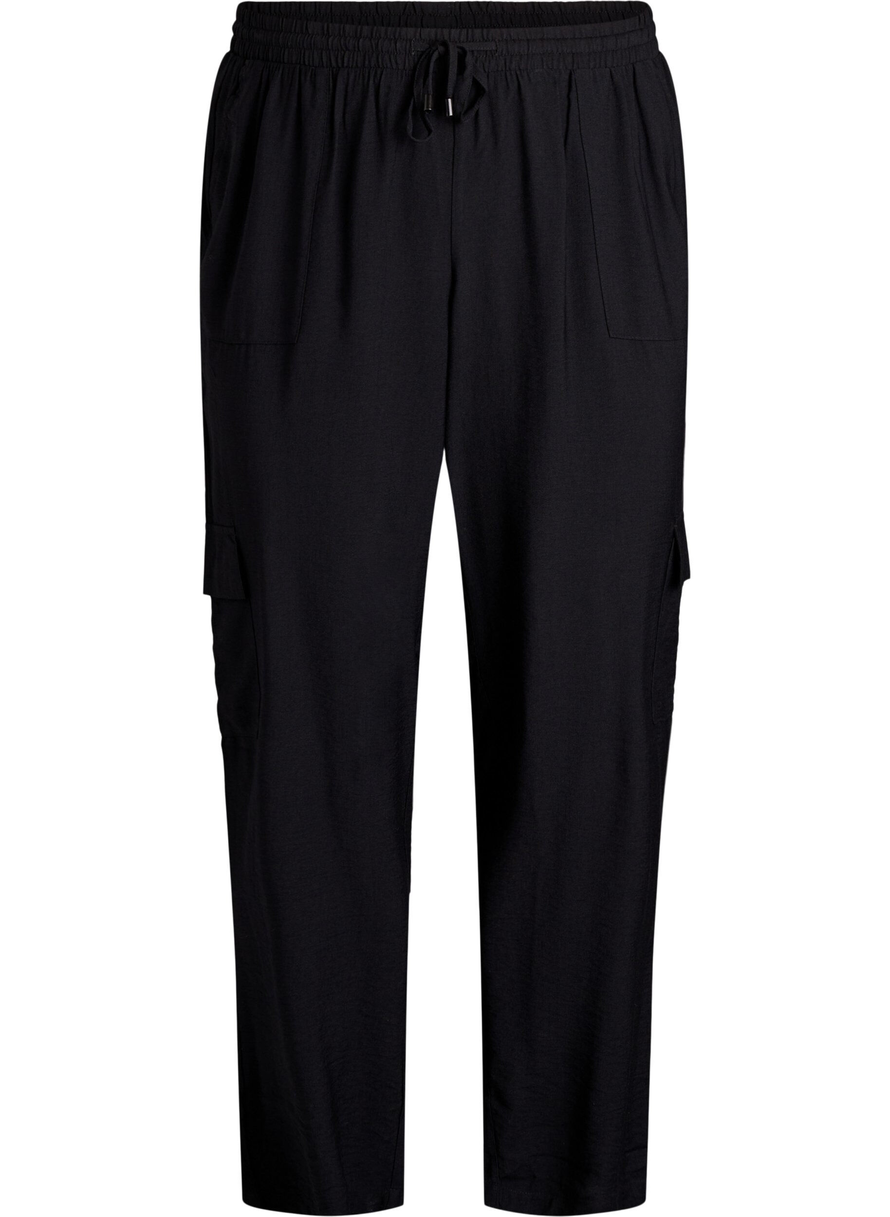 Zizzi Pantalon cargo taille haute, Noir, Packshot image number 0