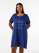Nachtjapon met korte mouw van biologisch katoen, Blauw, Model image number 0
