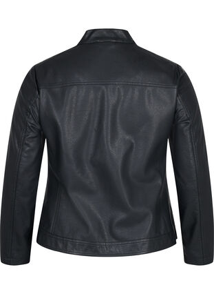 Veste en simili-cuir avec poches, Black, Packshot image number 1