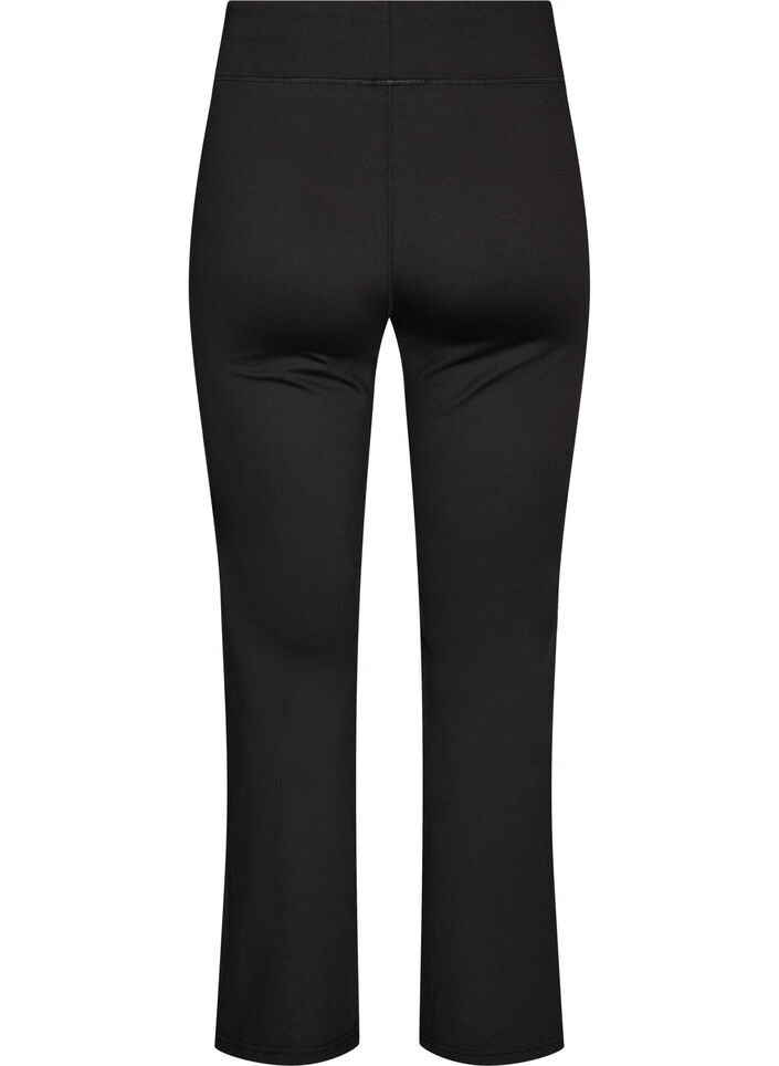 Bootcut trainingstights met hoge taille, Zwart, Packshot image number 1