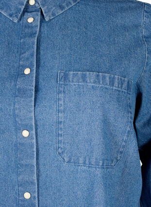Chemise en jean à manches longues avec poche poitrine, Light Blue Denim, Packshot image number 2