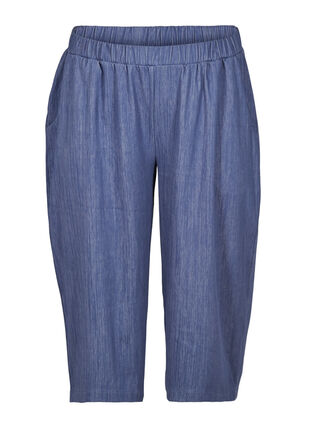 Pantalon 3/4 élastiqué, Blue denim, Packshot image number 0