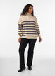 Gebreide trui met hoge hals en rits, Vanille, Model image number 1