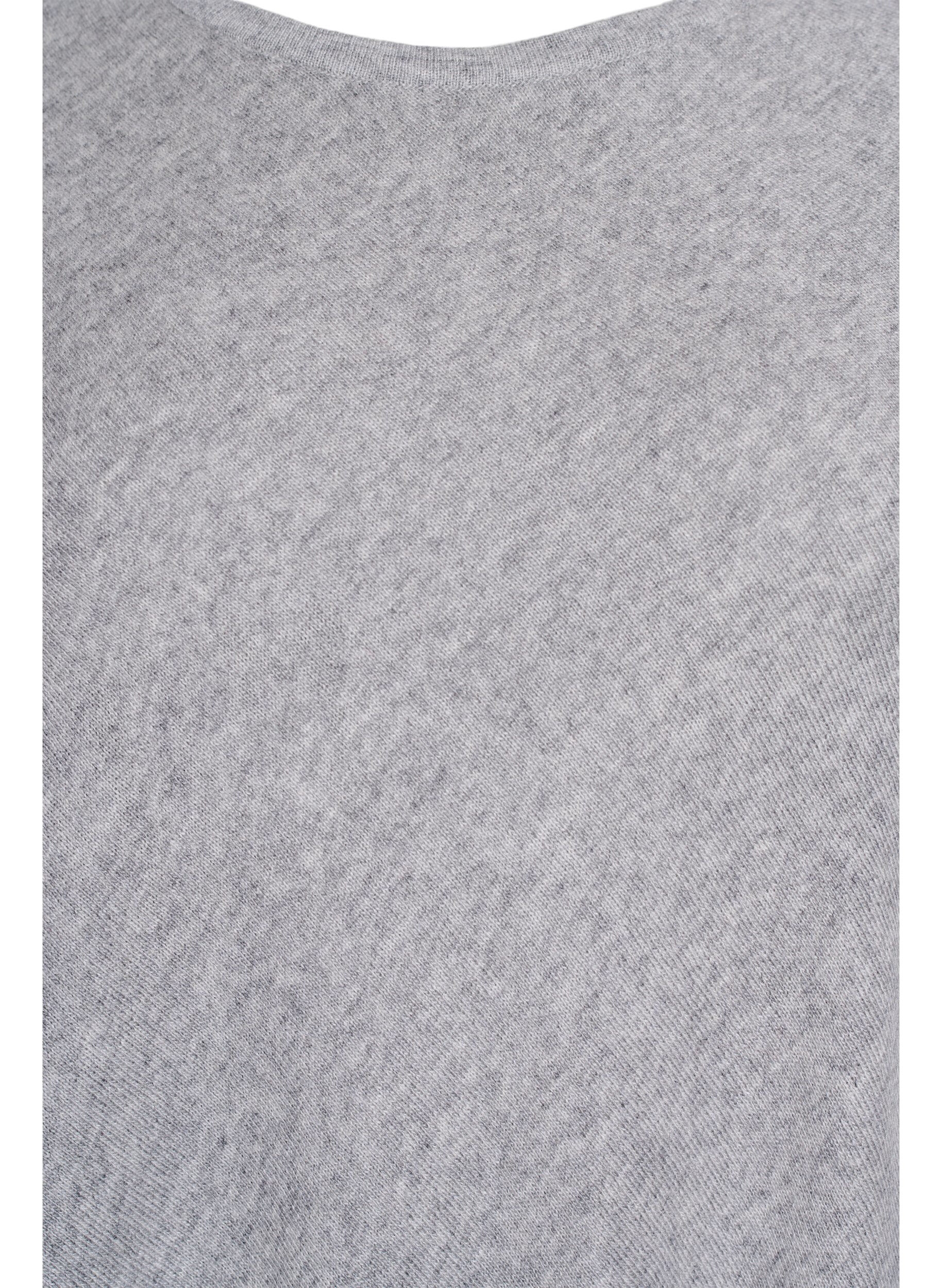 ZizziFijngebreide poncho, Grijs, Packshot image number 2