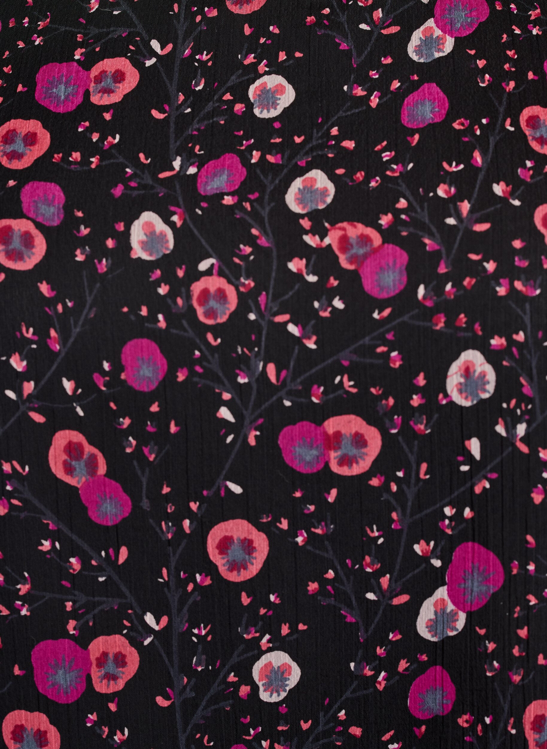 ZizziChiffon blouse met bloemenprint en sheer mouwen, Zwart, Packshot image number 2