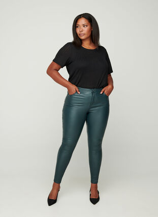 Coated Amy jeans, Dark Slate, Model image number 2