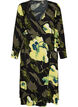 Robe portefeuille fleurie en viscose avec une ceinture &agrave; nouer, Noir, Packshot image number 0