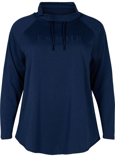 Sweatshirt met hoge kraag, Navy Blazer, Packshot image number 0