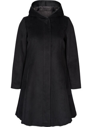 Veste à capuche avec laine, Black, Packshot image number 0