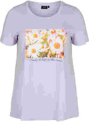 Katoenen t-shirt met a-lijn en print