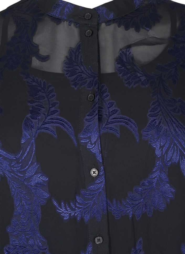Chiffon tuniek met jacquard patroon, Evening Blue, Packshot image number 2