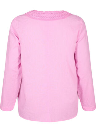 Blouse en coton avec détails en crochet, Begonia Pink, Packshot image number 1