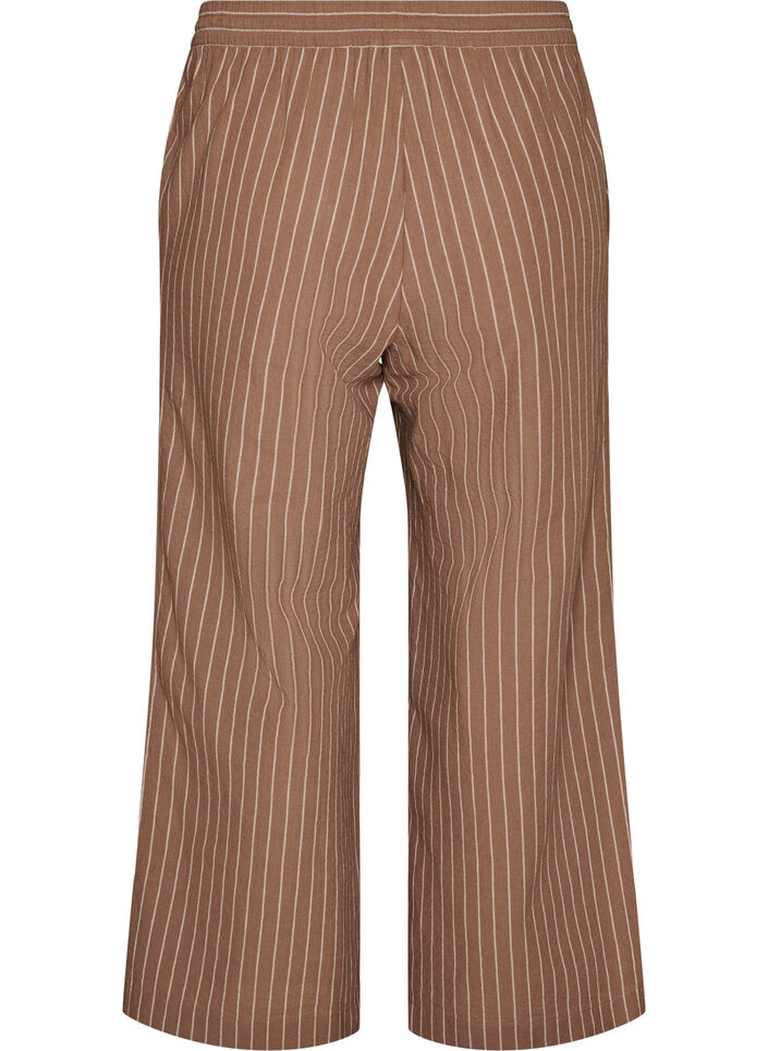 Losse broek met hoge taille en zakken, Bruin, Packshot image number 1