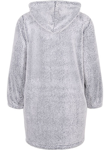 Chemise de nuit douce avec capuche, Grey Melange, Packshot image number 1