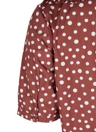 Tunique pointillée en coton à manches courtes, Marsala AOP, Packshot image number 3