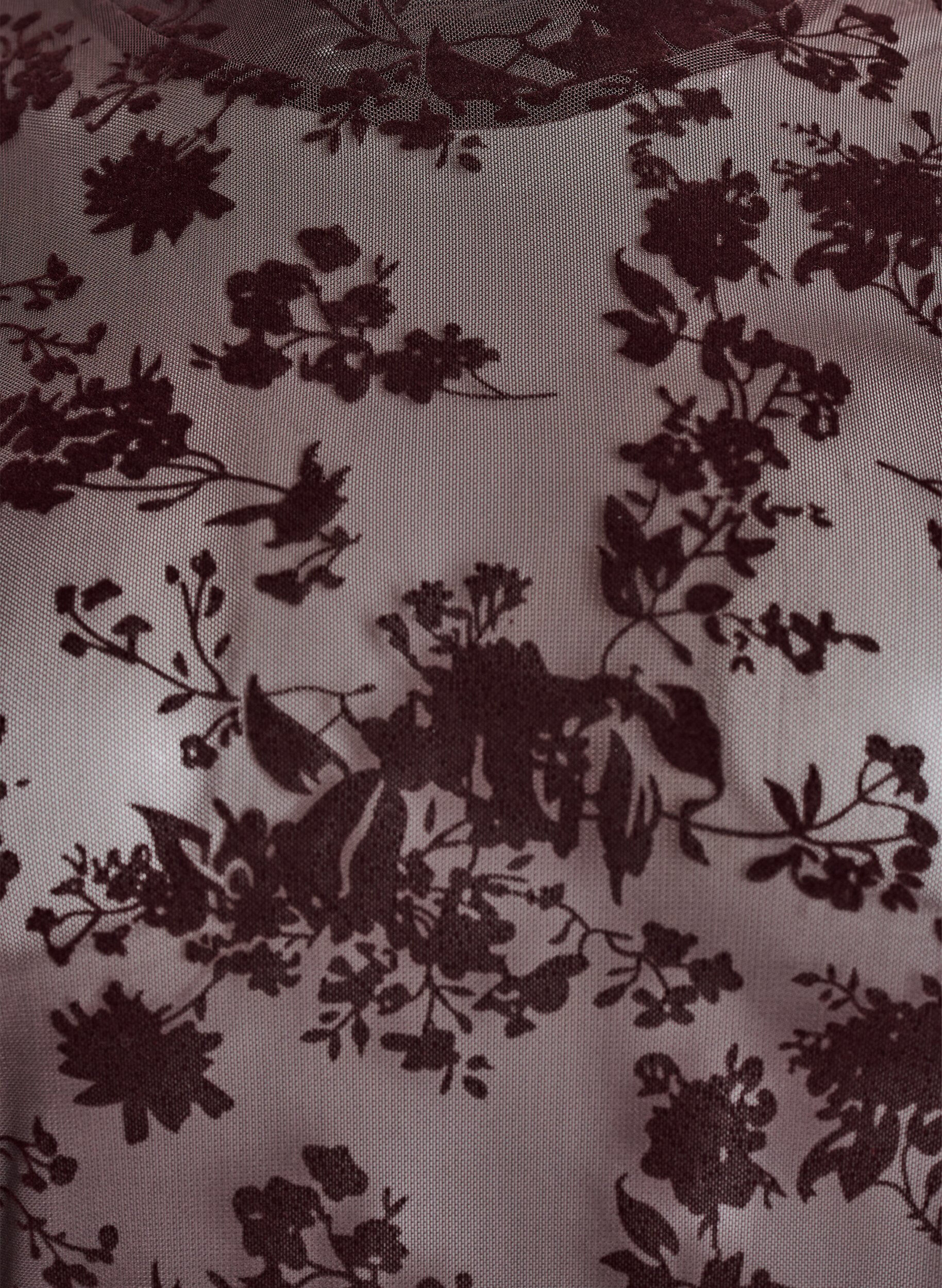 ZizziMesh blouse met bloemenpatroon, Bruin, Packshot image number 2