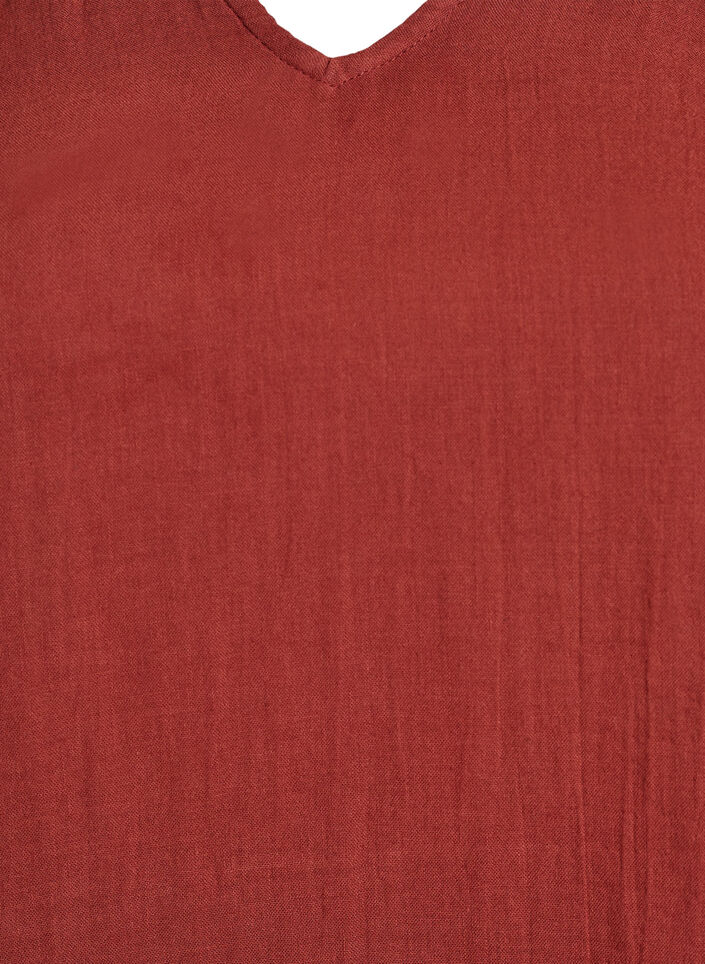 Mouwloze top van katoenen mousseline met ruches, Rood, Packshot image number 2