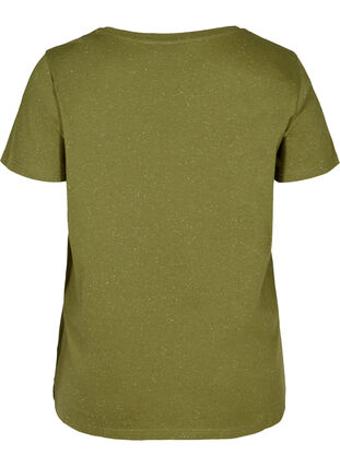 T-shirt col V, Green, Packshot image number 1