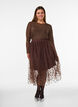 Jupe midi en tulle avec des c&oelig;urs, Marron, Model image number 1