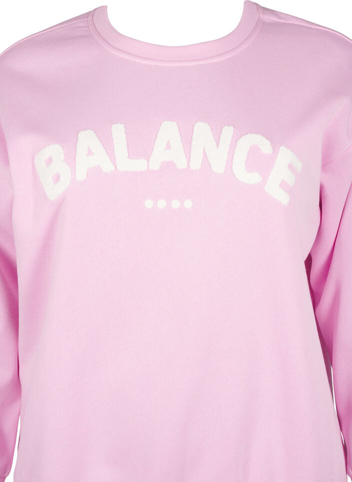 Sweat-shirt avec texte en tissu-&eacute;ponge, Rose, Packshot image number 2