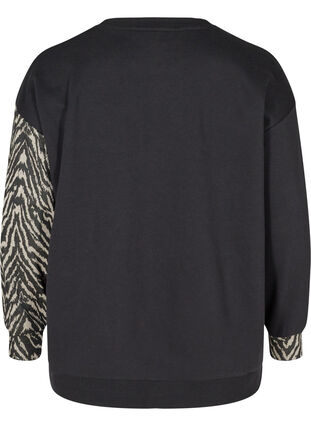 Sweatshirt met print details, Black Grey Zebra, Packshot image number 1