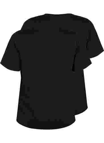	 FLASH - 2-pack v-hals t-shirts, Black/Black, Packshot image number 1