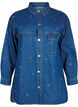 Denim shirt met oogjes, Blauw, Packshot image number 0