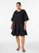 Robe courte ample avec ourlet &agrave; volants, Noir, Model image number 1