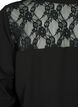 Blouse met lange mouwen en kanten detail , Black, Packshot image number 3