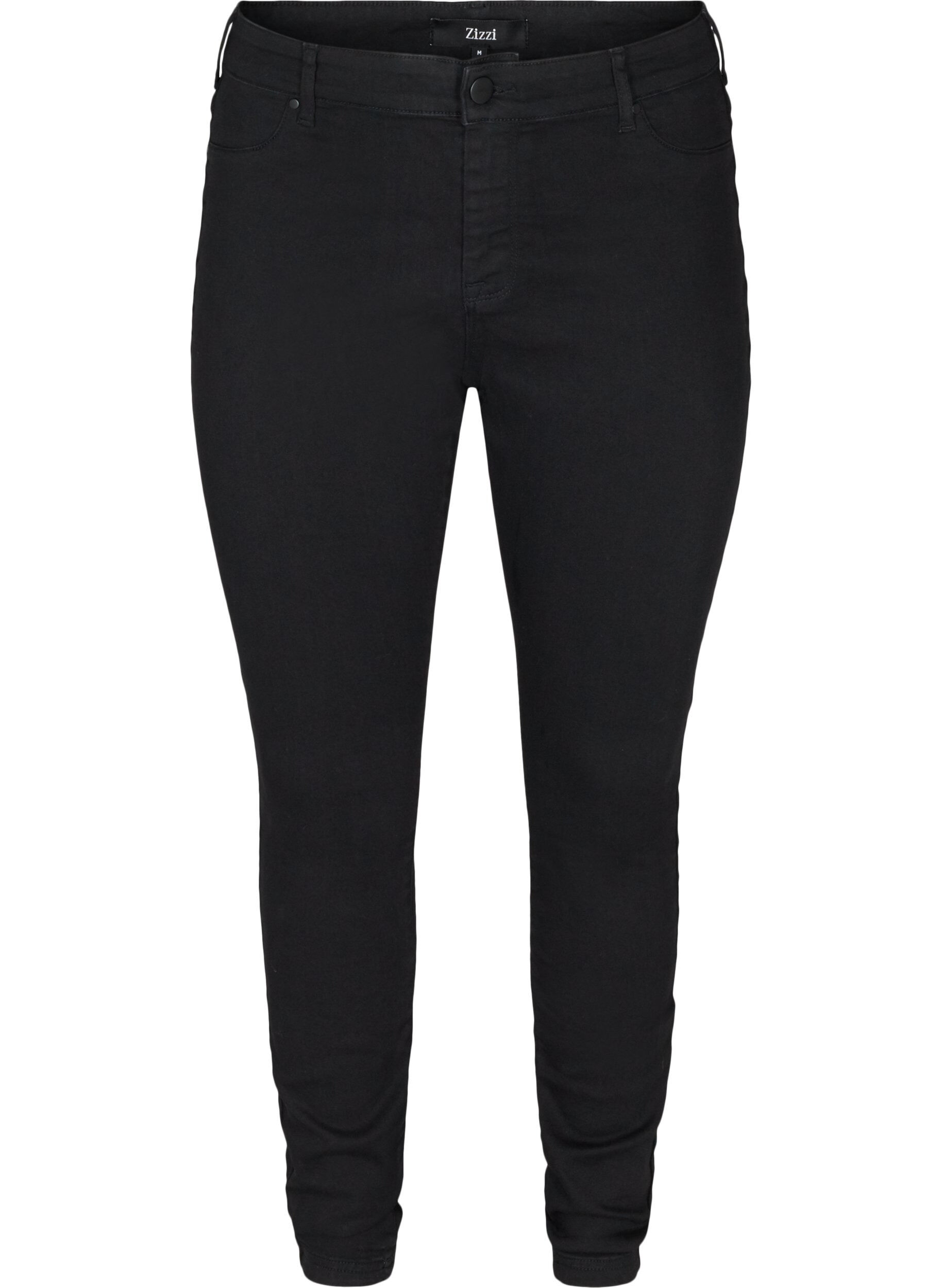 Zizzi Jegging en coton m&eacute;lang&eacute;, Black, Packshot image number 0