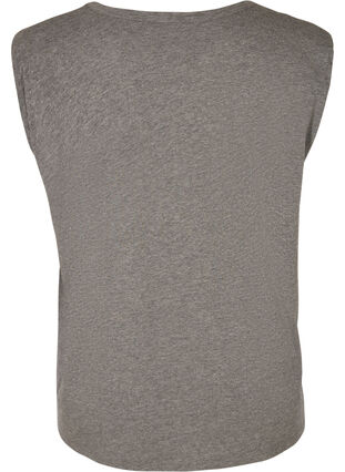 Haut col rond avec épaulettes, Dark Grey Melange, Packshot image number 1