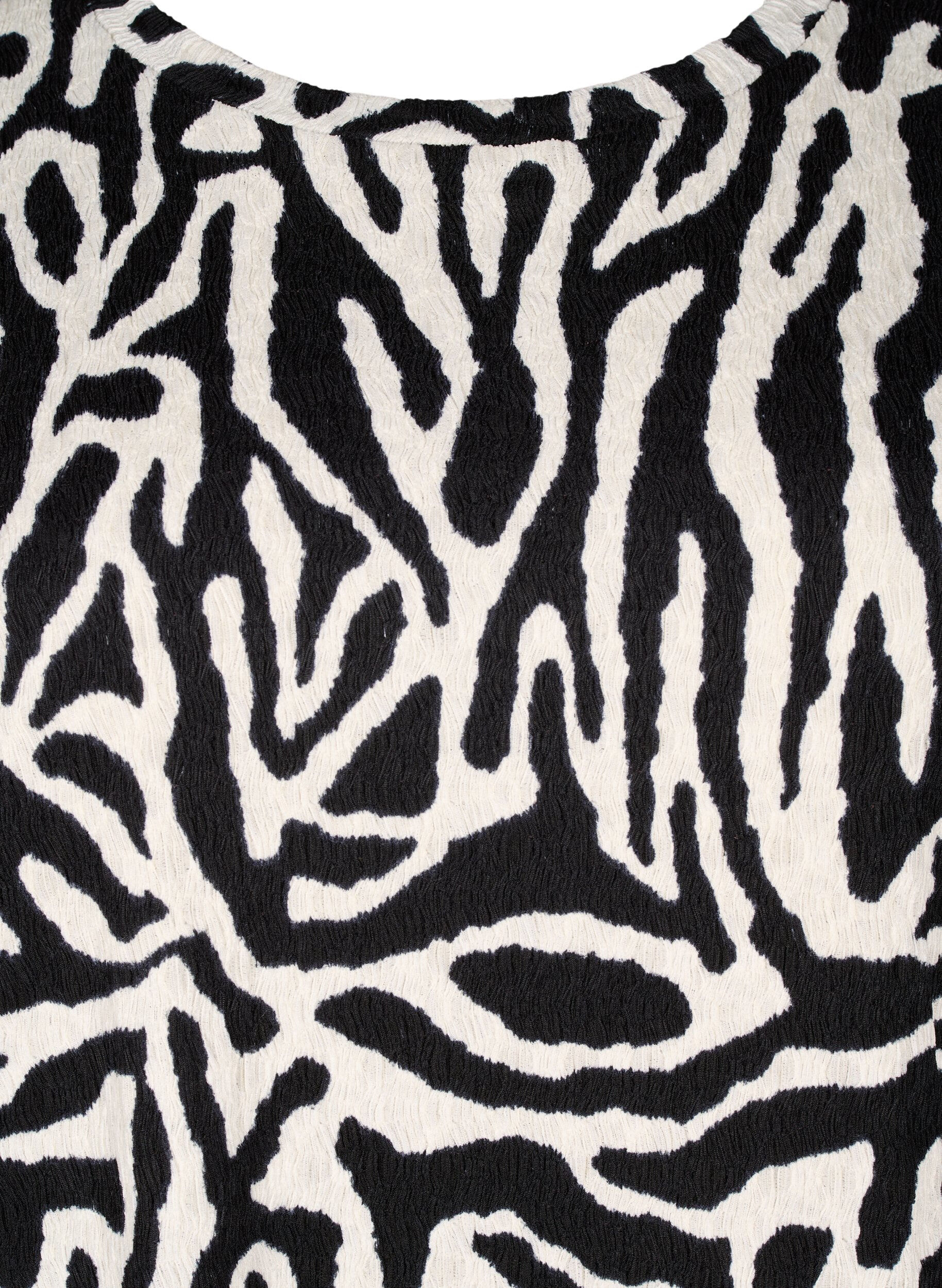 ZizziBlouse met korte mouwen en zebraprint, Zwart, Packshot image number 2