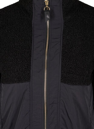 Veste de sport peluche avec fermeture éclair, Black, Packshot image number 2